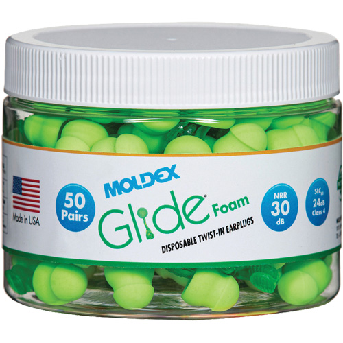 Glide&reg; Foam Earplugs, Bulk - Canister D. Morneault & Fils