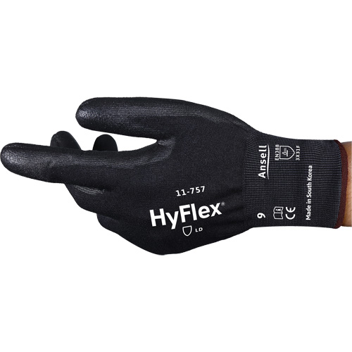 Gants r&eacute;sistant aux coupures Hyflex 11-757, Taille 6, Calibre 18, Rev&ecirc;tement Polyur&eacute;thane, Enveloppe en Intercept, ASTM ANSI niveau A7/EN 388 niveau F D. Morneault & Fils