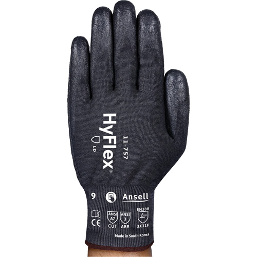 Gants r&eacute;sistant aux coupures Hyflex 11-757, Taille 8, Calibre 18, Rev&ecirc;tement Polyur&eacute;thane, Enveloppe en Intercept, ASTM ANSI niveau A7/EN 388 niveau F D. Morneault & Fils