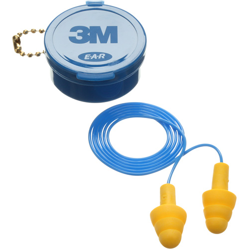 Bouchons d'oreilles pr&eacute;moul&eacute;s E-A-R Ultrafit, Avec cordon, Paire - Boîtier en plastique, 25 dB NRR, Taille unique D. Morneault & Fils