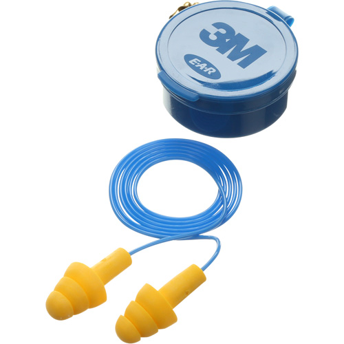 Bouchons d'oreilles pr&eacute;moul&eacute;s E-A-R Ultrafit, Avec cordon, Paire - Boîtier en plastique, 25 dB NRR, Taille unique D. Morneault & Fils