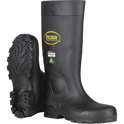 Dynamic Boss&reg; Full Safety Boot, PVC, Steel Toe, Size 6, Puncture Resistant Sole D. Morneault & Fils