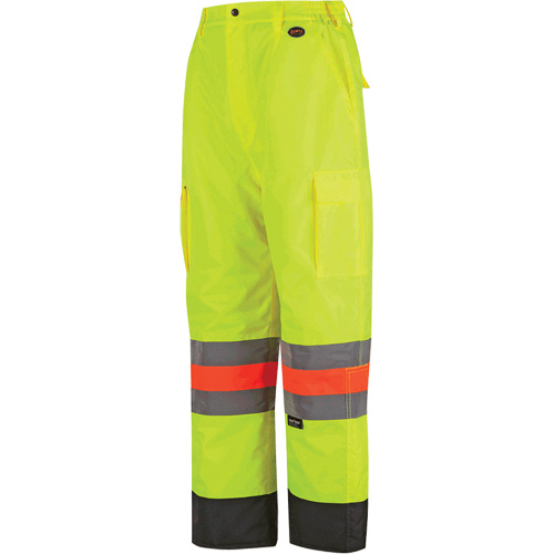 6041 Quebec Winter Traffic Control Pants, Polyester, X-Small, High Visibility Lime-Yellow D. Morneault & Fils