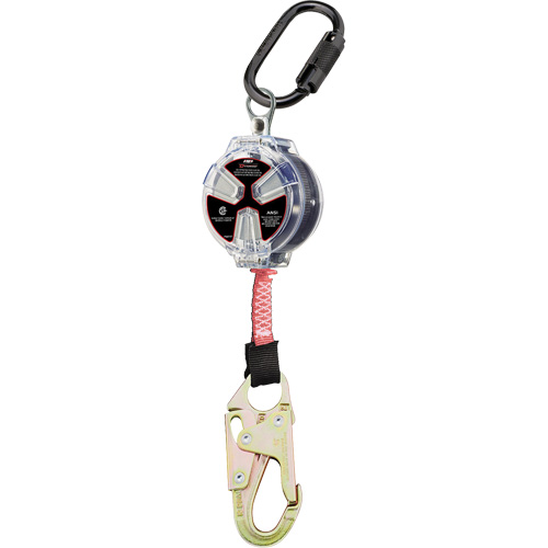 Cordage de s&eacute;curit&eacute; autor&eacute;tractable avec petit mousqueton Dynamic, 6', Polyester, Pivotant D. Morneault & Fils