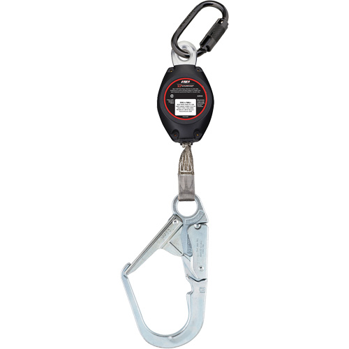 Cordage de s&eacute;curit&eacute; autor&eacute;tractable avec grand mousqueton Dynamic, 7', Polyester, Pivotant D. Morneault & Fils
