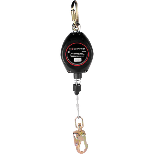 Dynamic Self-Retracting Lifeline, 20', Galvanized Steel, Swivel D. Morneault & Fils