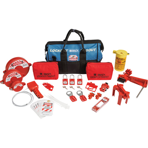 Lockout Tagout Kit with Nylon Safety Lockout Padlocks in Duffel Bag, Electrical/Valve Kit, 31 Components D. Morneault & Fils