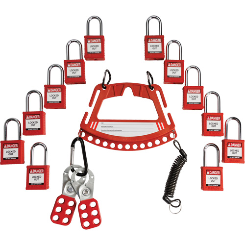 Lock & Tag Carrier with Keyed Different Nylon Safety Lockout Padlocks D. Morneault & Fils