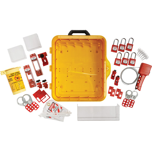 Station de cadenassage &eacute;lectrique avec cadenas de s&eacute;curit&eacute; en nylon &agrave; cl&eacute; identique, Cadenas Plastique, Capacit&eacute; de 55, Cadenas Compris D. Morneault & Fils