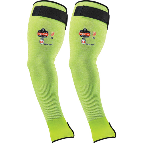 ProFlex 7941-PR Cut-Resistant Protective Arm Sleeve, TenaLux, 18", ASTM ANSI Level A4/EN 388 Level D, High Visibility Lime D. Morneault & Fils