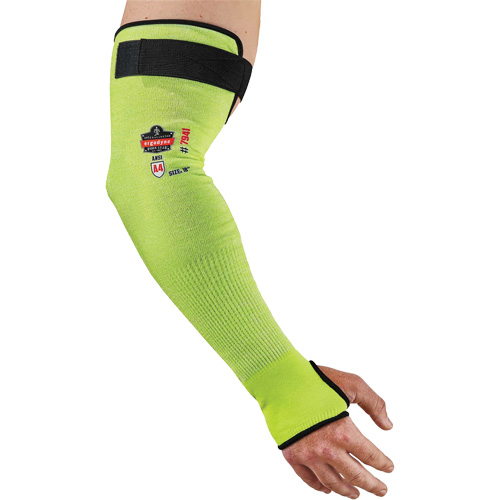 ProFlex 7941-PR Cut-Resistant Protective Arm Sleeve, TenaLux, 18", ASTM ANSI Level A4/EN 388 Level D, High Visibility Lime D. Morneault & Fils