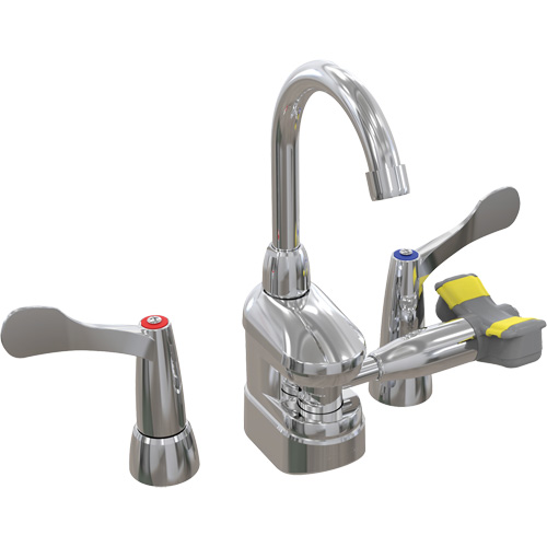 Swing-Activated Faucet/Eyewash with Wristblade Faucet Valves, Sink Mount Installation D. Morneault & Fils