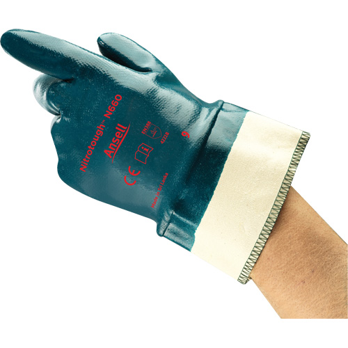 Nitrotough N660 Gloves, 8, Nitrile Coating, Cotton Shell D. Morneault & Fils