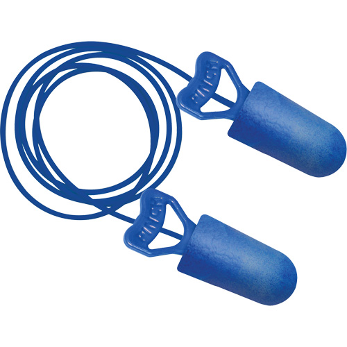 Bouchons d'oreilles biosourc&eacute;s d&eacute;tectables par le m&eacute;tal Food Pro PinchFit BioSoft, Avec cordon, Taille unique, Vrac - Boîte, NRR dB 32 D. Morneault & Fils
