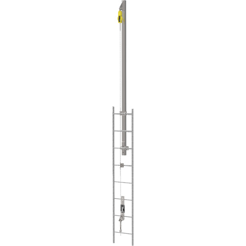 Latchways&reg; Vertical Ladder Lifeline with SRL Ladder Extension Post Kit, Stainless Steel D. Morneault & Fils