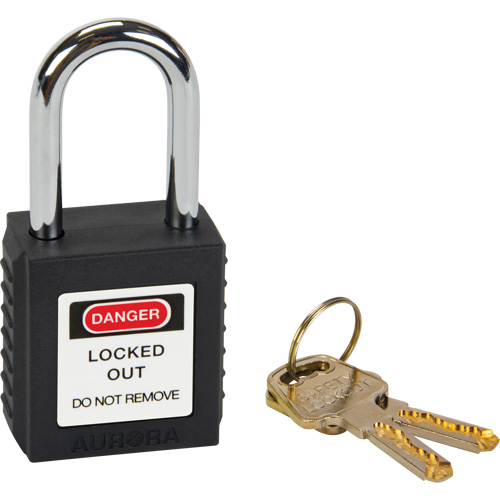 Verrouillage pour les consignations, Cadenas de s&eacute;curit&eacute;, Cl&eacute;s diff&eacute;rentes, Thermoplastique, Largeur de 1-1/2" D. Morneault & Fils