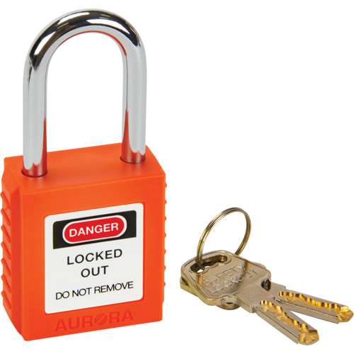 Verrouillage pour les consignations, Cadenas de s&eacute;curit&eacute;, Cl&eacute;s diff&eacute;rentes, Thermoplastique, Largeur de 1-1/2" D. Morneault & Fils