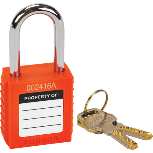 Verrouillage pour les consignations, Cadenas de s&eacute;curit&eacute;, Cl&eacute;s diff&eacute;rentes, Thermoplastique, Largeur de 1-1/2" D. Morneault & Fils