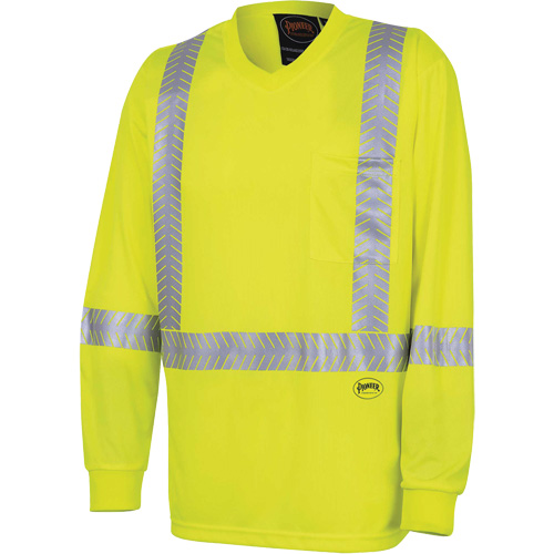 6905A Chandail de s&eacute;curit&eacute; &agrave; manches longues ultra respirant et ultra frais, T-petit, Jaune lime haute visibilit&eacute; D. Morneault & Fils