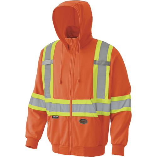6940 Chandail capuche &agrave; fermeture &eacute;clair, Petit, Orange haute visibilit&eacute; D. Morneault & Fils