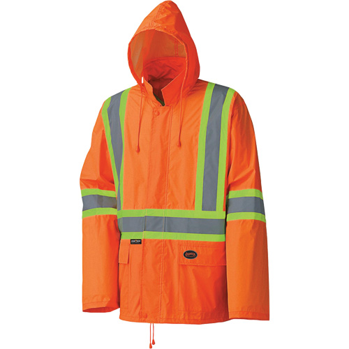 5598 Lightweight Waterproof Rain Suit, Polyester/PVC, Small, High Visibility Orange D. Morneault & Fils