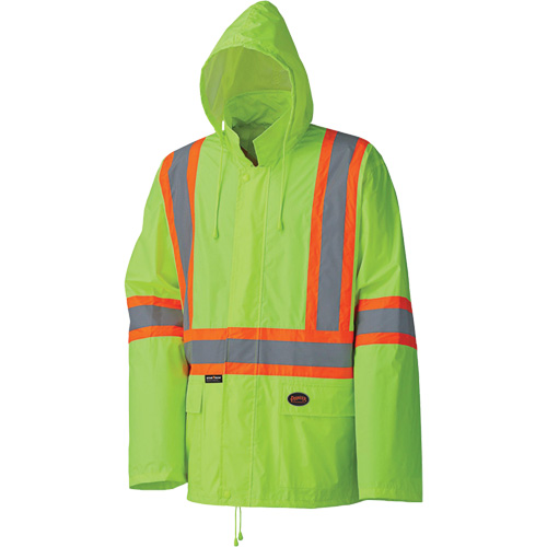 5599 Lightweight Waterproof Rain Suit, Polyester/PVC, X-Small, High Visibility Lime-Yellow D. Morneault & Fils
