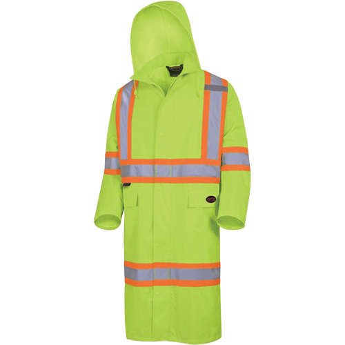 5631 The Rock 300D Waterproof Long Coat, Polyester, Small, High Visibility Lime-Yellow D. Morneault & Fils