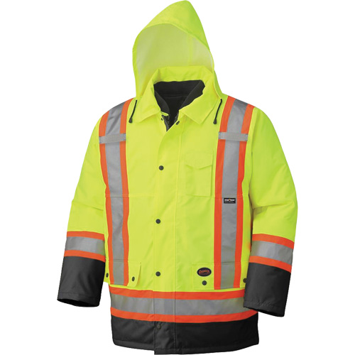 5021BB Manteau imperm&eacute;able 7 en 1, Jaune lime haute visibilit&eacute;, T-petit D. Morneault & Fils