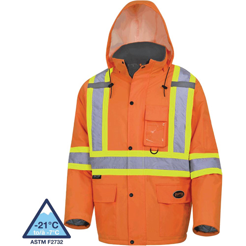 5030 Manteau de s&eacute;curit&eacute; matelass&eacute; imperm&eacute;able, Orange haute visibilit&eacute;, Petit D. Morneault & Fils