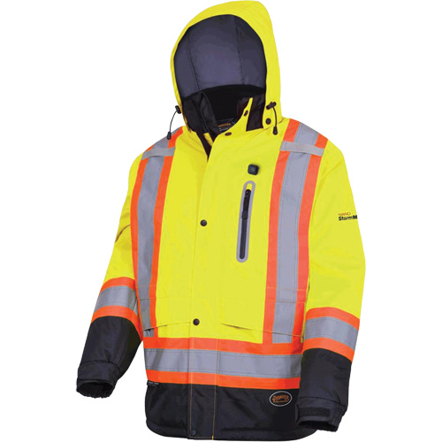 5408 Veste imperm&eacute;able &agrave; isolation thermique, Hommes, Petit, Jaune lime haute visibilit&eacute; D. Morneault & Fils