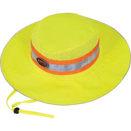 279 Chapeau de garde forestier avec sangle, Jaune lime haute visibilit&eacute;, Polyester D. Morneault & Fils