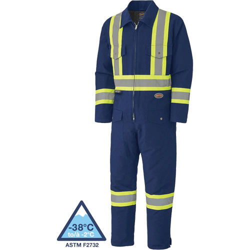 5539A Quilted Duck Coveralls, Small, Navy Blue D. Morneault & Fils