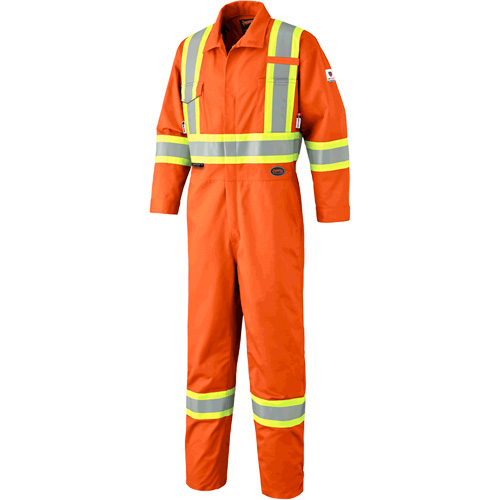 7705T Combinaison ignifuge FR-Tech avec fermetures &agrave; glissi&egrave;re aux jambes, Taille 40 (grand taille), Orange haute visibilit&eacute;, 9,7 cal/cm² D. Morneault & Fils