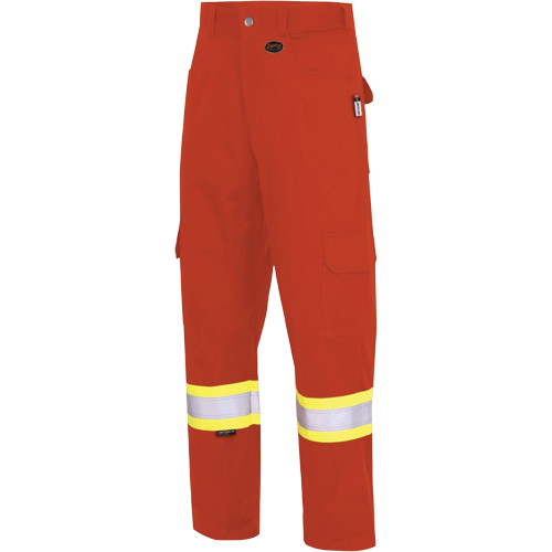 7765 Pantalon cargo de s&eacute;curit&eacute; haute visibilit&eacute; r&eacute;sistant aux arcs &eacute;lectriques FR-Tech 88/12, 30, x 32, Orange haute visibilit&eacute;, 10 cal/cm² D. Morneault & Fils