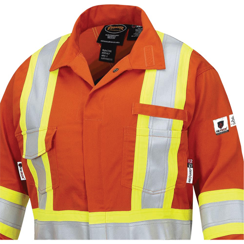 7702W FR-Tech&reg; Women's FR/Arc-Rated Coveralls, Size X-Small, High Visibility Orange, 10 cal/cm² D. Morneault & Fils