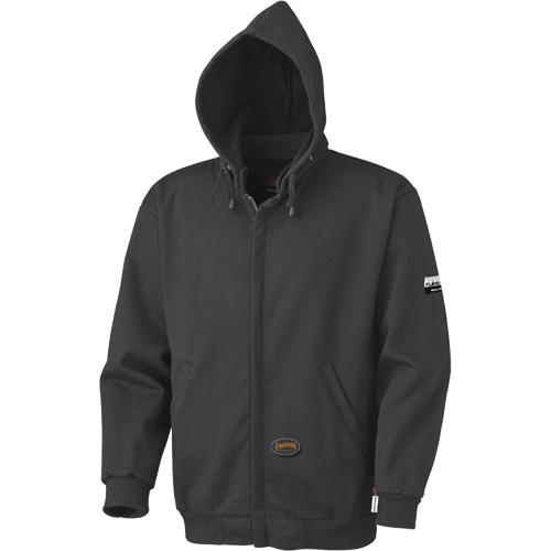 337 Flame-Resistant Zip Style Hoodie, Men's, X-Small, Black, 22 cal/cm² D. Morneault & Fils