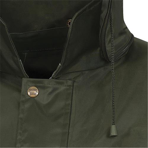 D8120J Manteau &agrave; capuchon ind&eacute;chirable Nailhead pour planteur d'arbres, Polyester/PVC, T-petit, Vert D. Morneault & Fils