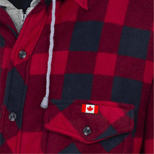 415RB Quilted Hooded Shirt, Men's, Small, Multi-Colour D. Morneault & Fils