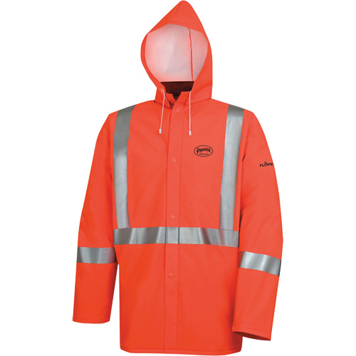 576J High-Visibility FR Rain Jacket, Small, High Visibility Orange D. Morneault & Fils
