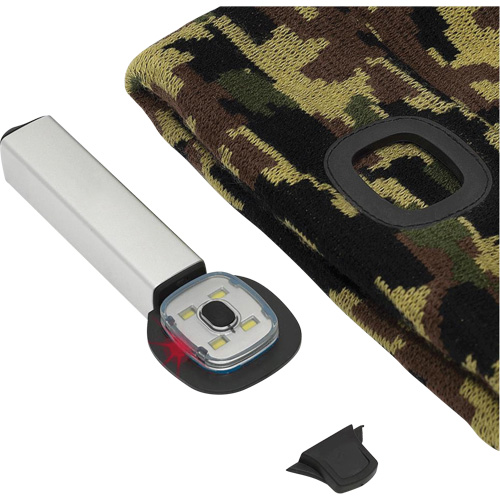 5677 Knit Toque with LED Headlight, Fleece Lining, One Size, Camo D. Morneault & Fils