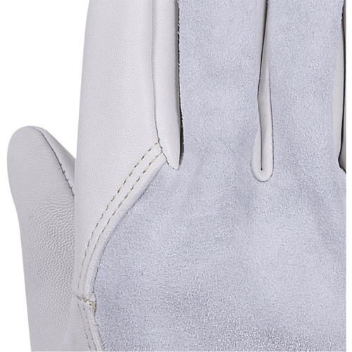 535G Gants de chauffeur beige, Petit, Paume en Cuir fleur de vache D. Morneault & Fils