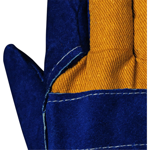 630 Blue Insulated Fitter's Gloves, One Size, Split Cowhide Palm, Boa Inner Lining D. Morneault & Fils