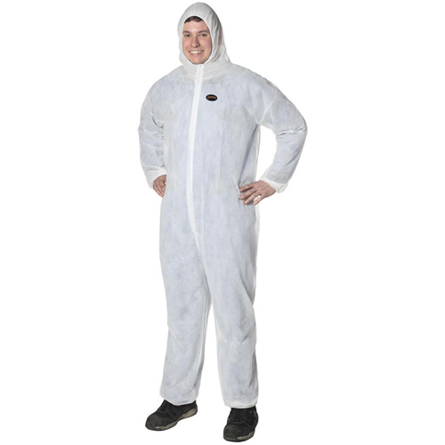 2035 Disposable Coveralls, Small, White, Polypropylene D. Morneault & Fils