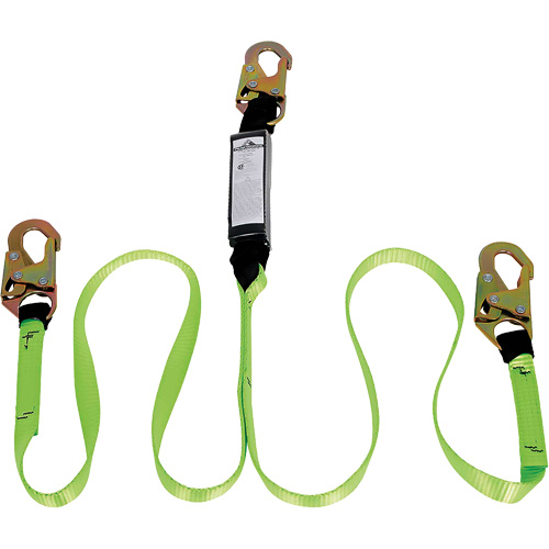 SA-54000-4 Shock Absorbing Lanyard, 4', Snap Hook Center, Snap Hook Leg Ends, Polyester D. Morneault & Fils