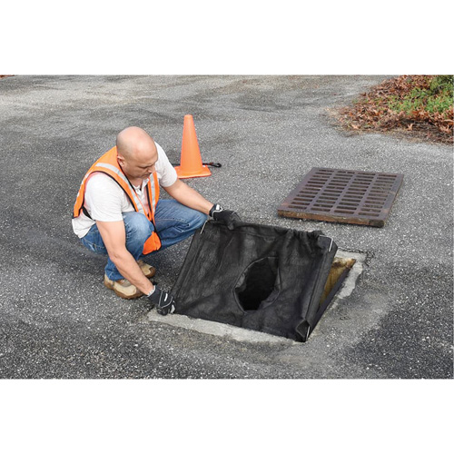 Square Ultra-Drain Guard&reg; Catch Basin Insert with Overflow Port, Oil & Sediment, 16" - 28" L x 20" - 36" W D. Morneault & Fils