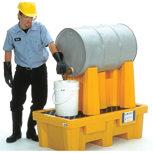 Ultra-Drum Rack 1-Drum Containment System with Drain, 52" L x 29" W x 49.5" H, 750 US gal. Capacity D. Morneault & Fils