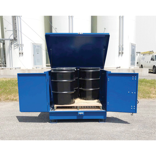 Ultra-Hard Top S4 Steel Spill Pallet, 61" L x 54.4" W x 52" H, 4700 lbs. Load Capacity D. Morneault & Fils