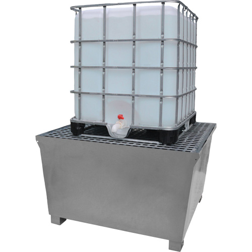 Steel Ultra-IBC Spill Pallet&reg;, 370 US gal. Spill Capacity, 57.6" x 34.7" x 56.9" D. Morneault & Fils