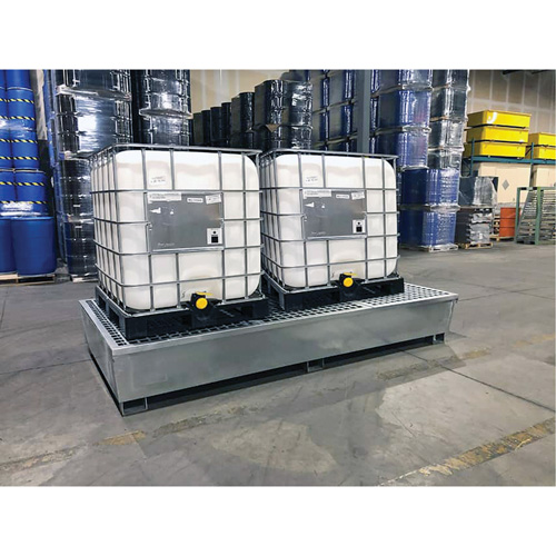 Steel Ultra-Twin IBC Spill Pallet&reg;, 370 US gal. Spill Capacity, 103.8" x 26.8" x 51.1" D. Morneault & Fils