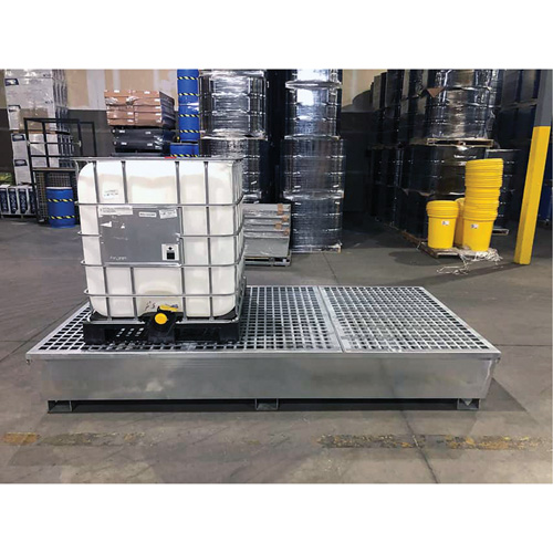 Steel Ultra-Twin IBC Spill Pallet&reg;, 370 US gal. Spill Capacity, 103.8" x 26.8" x 51.1" D. Morneault & Fils